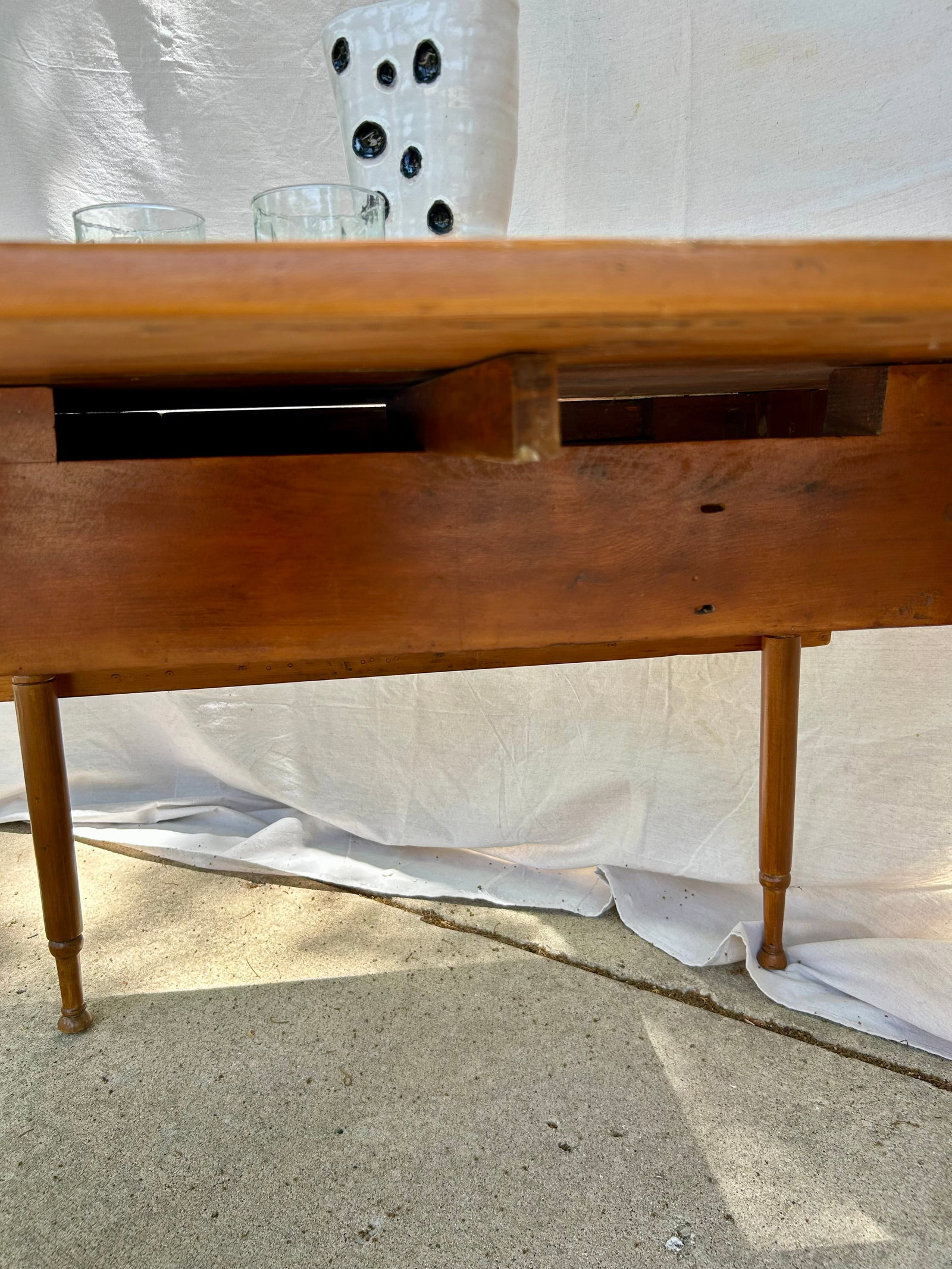 19th-Century American Country Sheraton Primitive Drop-Leaf Table - 6