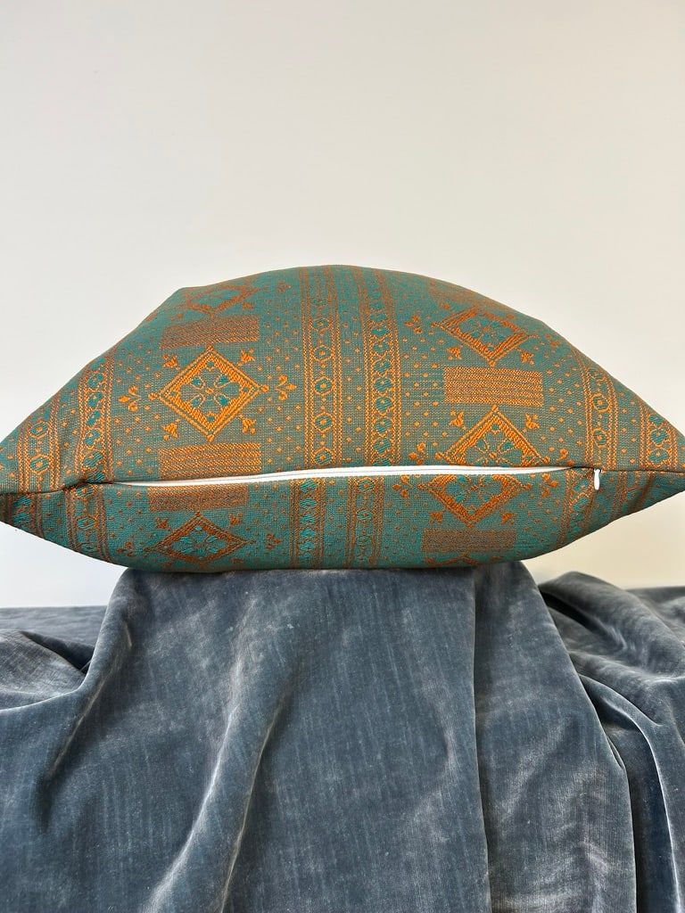 Set of Artisan Nomad Wool Neo-Folk Tribal Throw Pillow, Handworked Locally Chicago - 4
