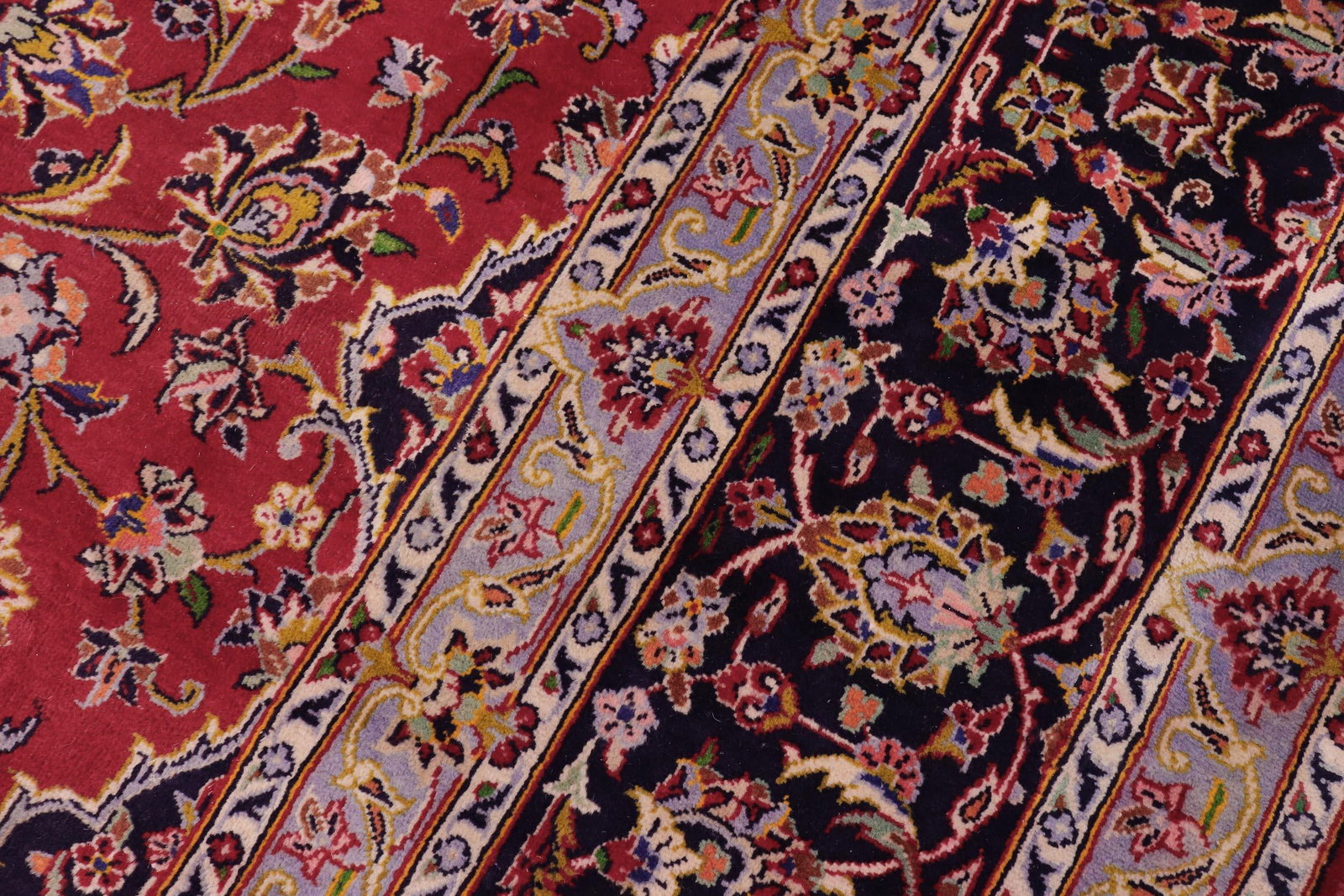 1970s Hand-Knotted Wool Area Rug 9.7x13.7 - 3
