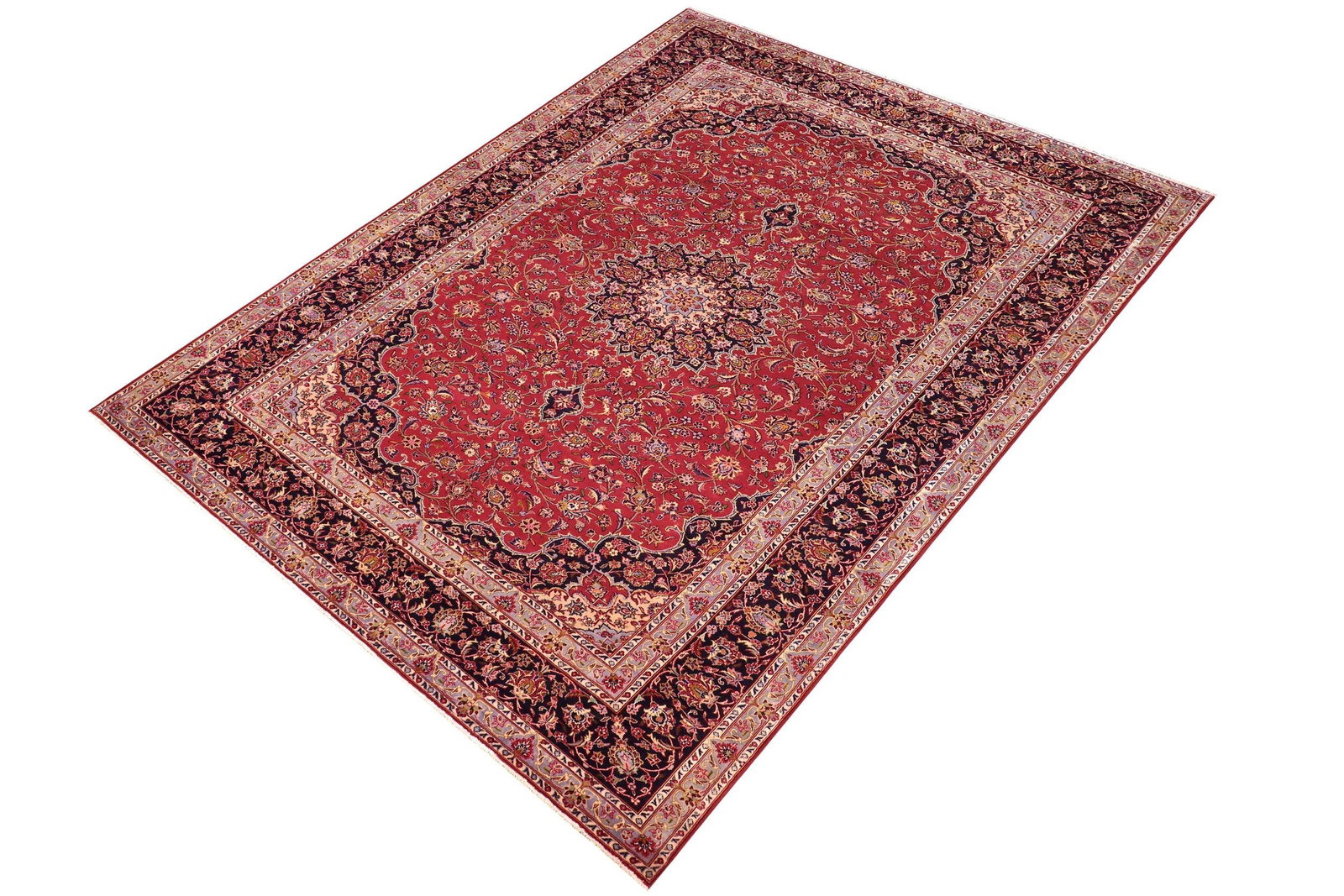 1970s Hand-Knotted Wool Area Rug 9.7x13.7 - 5