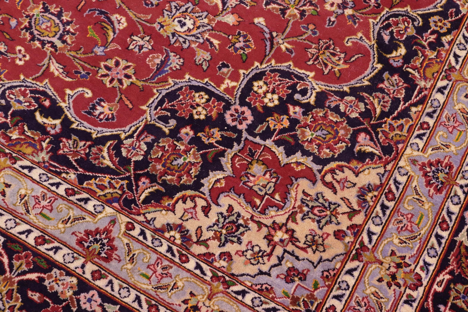 1970s Hand-Knotted Wool Area Rug 9.7x13.7 - 7