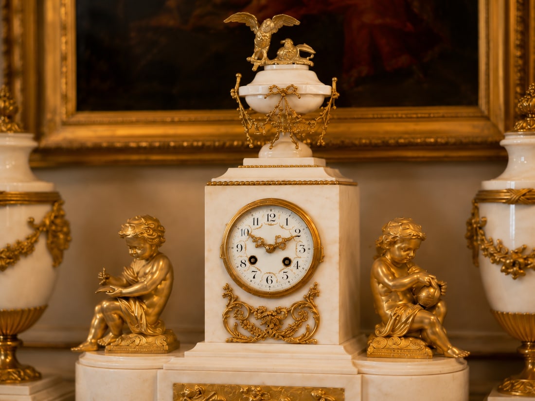 1855 Japy Freres Louis XVI Marble Clock Set - 3 Pc - 5