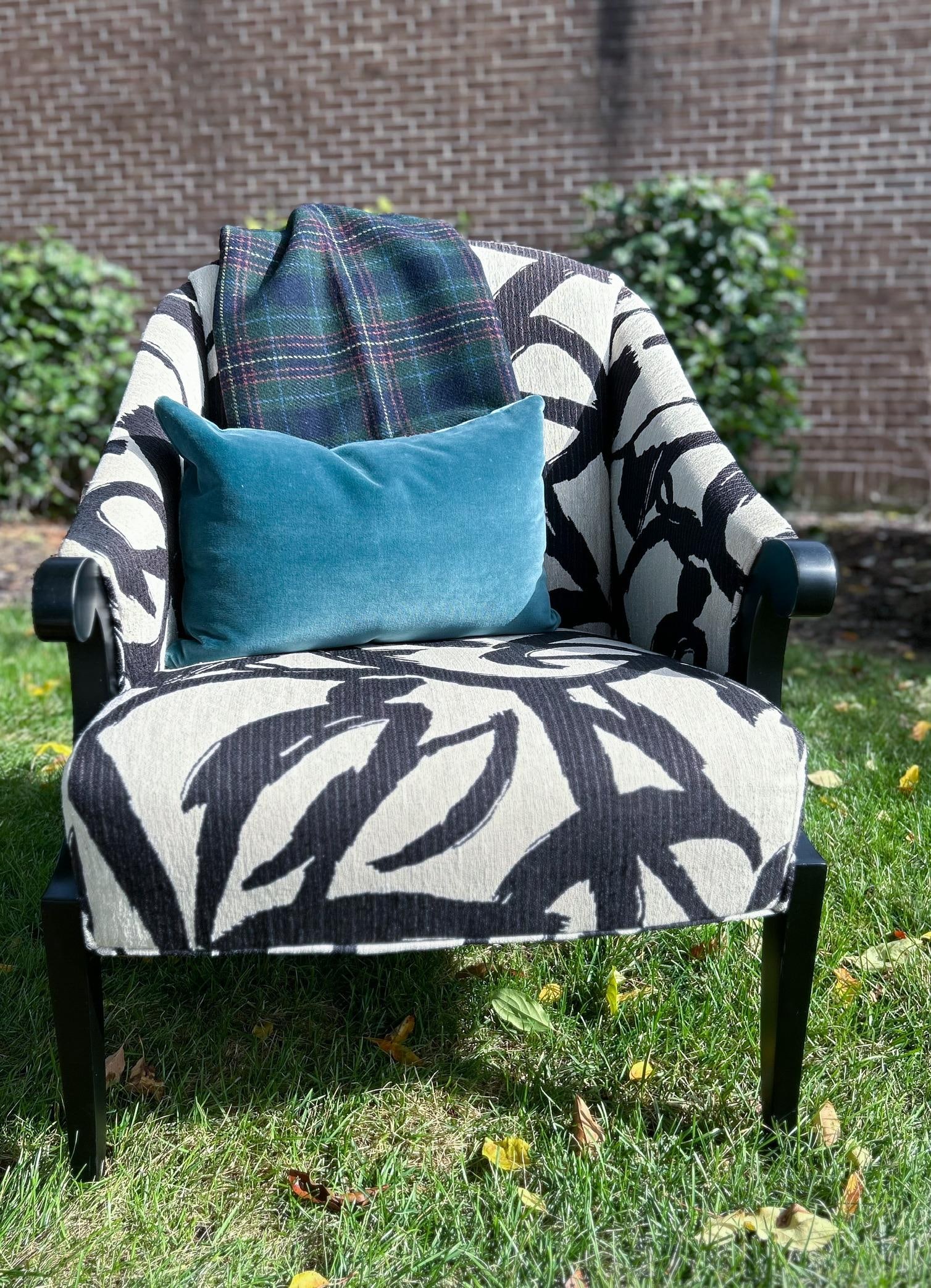 1980s Thayer Coggin Modern Graphic Accent Chair - 4