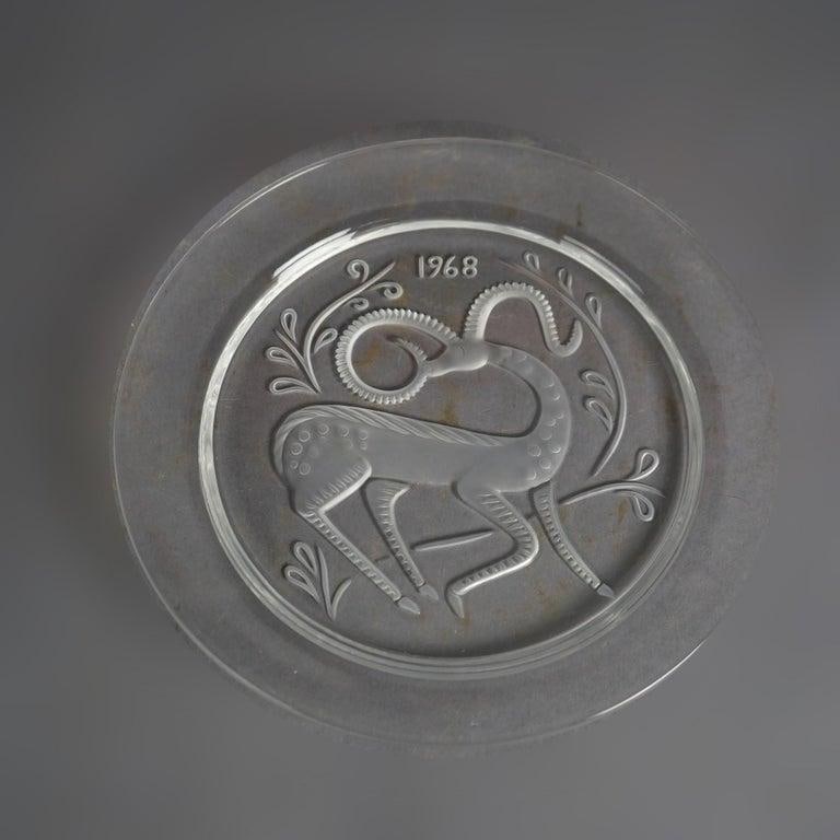 Early 20th Century Twelve-Piece French Lalique Commemorative Crystal Plate Set - 2