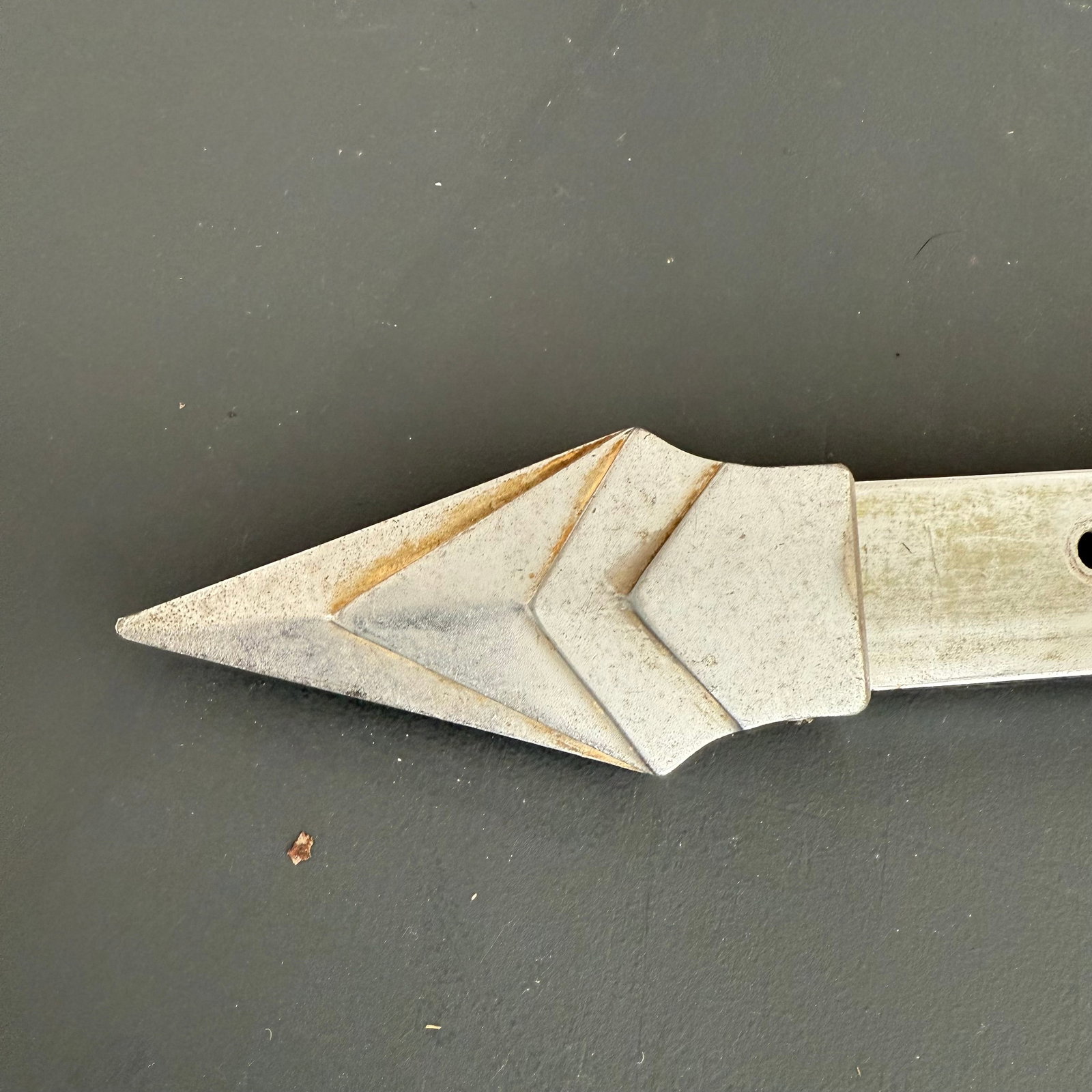 1930s Large Art Deco Arrowhead Steel Butchers Hook Wall Rack - 8