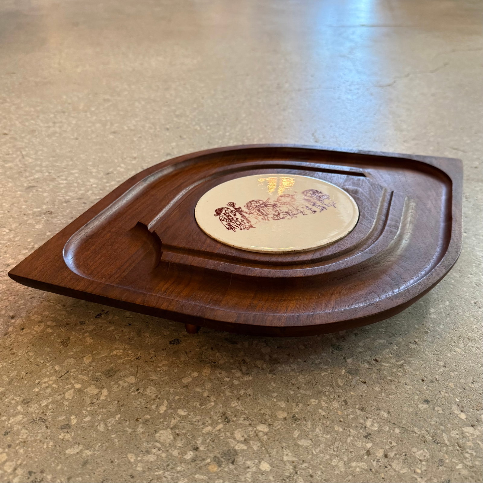 1960s Scandinavian Modern Teak Serving Platter by Bjorn Wiinblad for Nymolle - 2