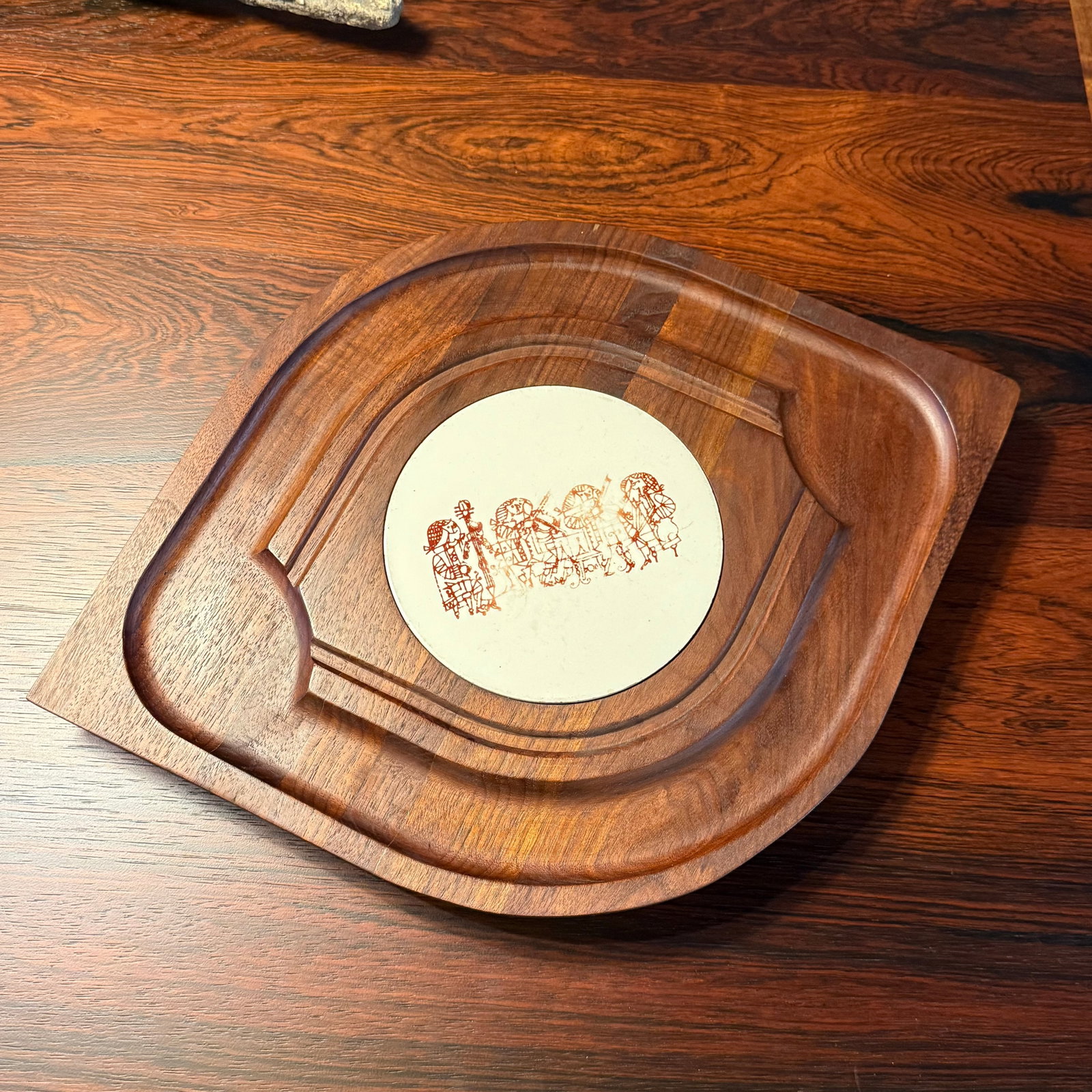 1960s Scandinavian Modern Teak Serving Platter by Bjorn Wiinblad for Nymolle - 6
