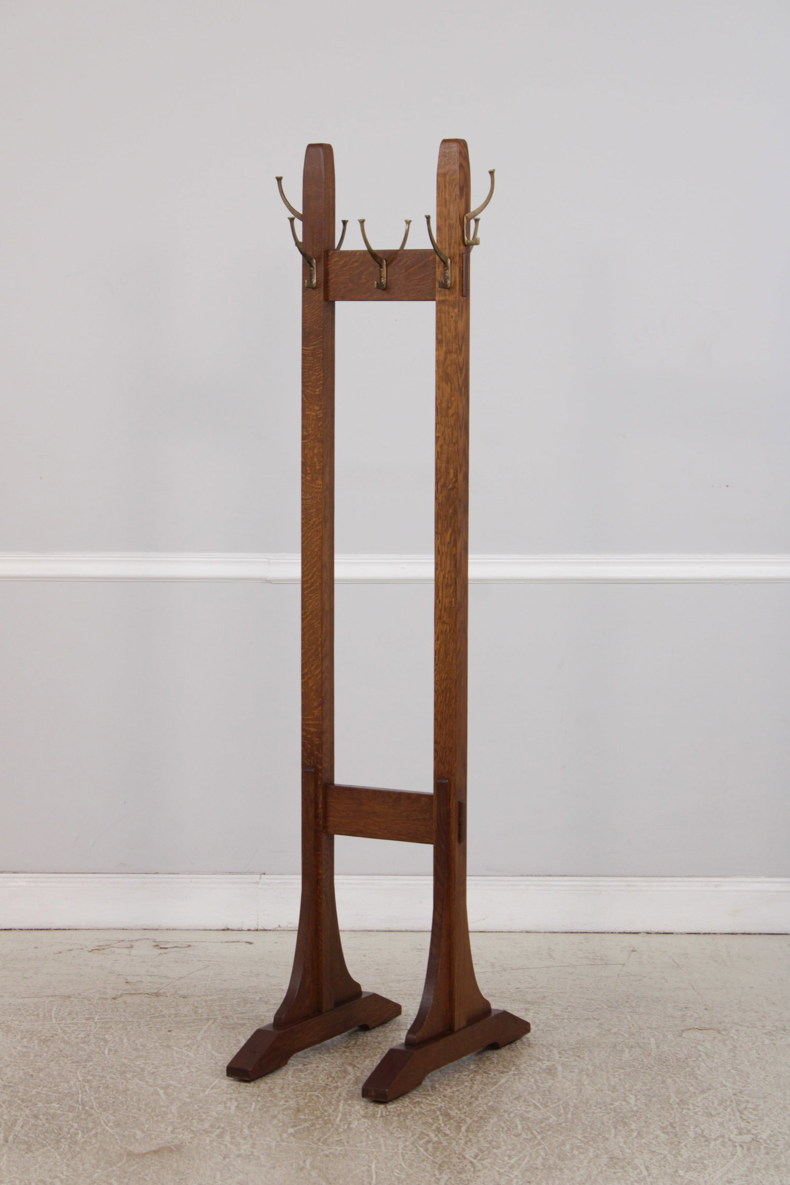 Stickley Mission Oak Double Coat Rack Hall Tree - 3