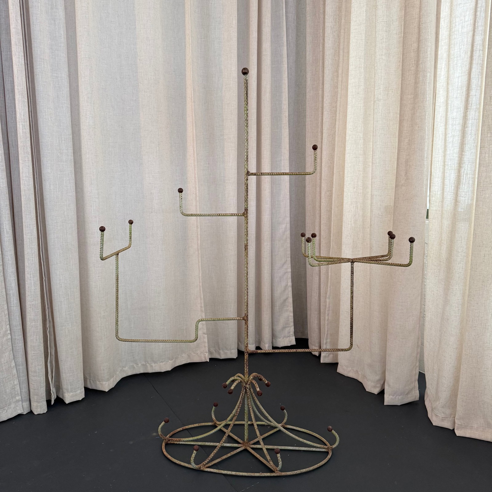 1940s Braided Metal Graduated Millinery Display Stand Hat Rack - 3