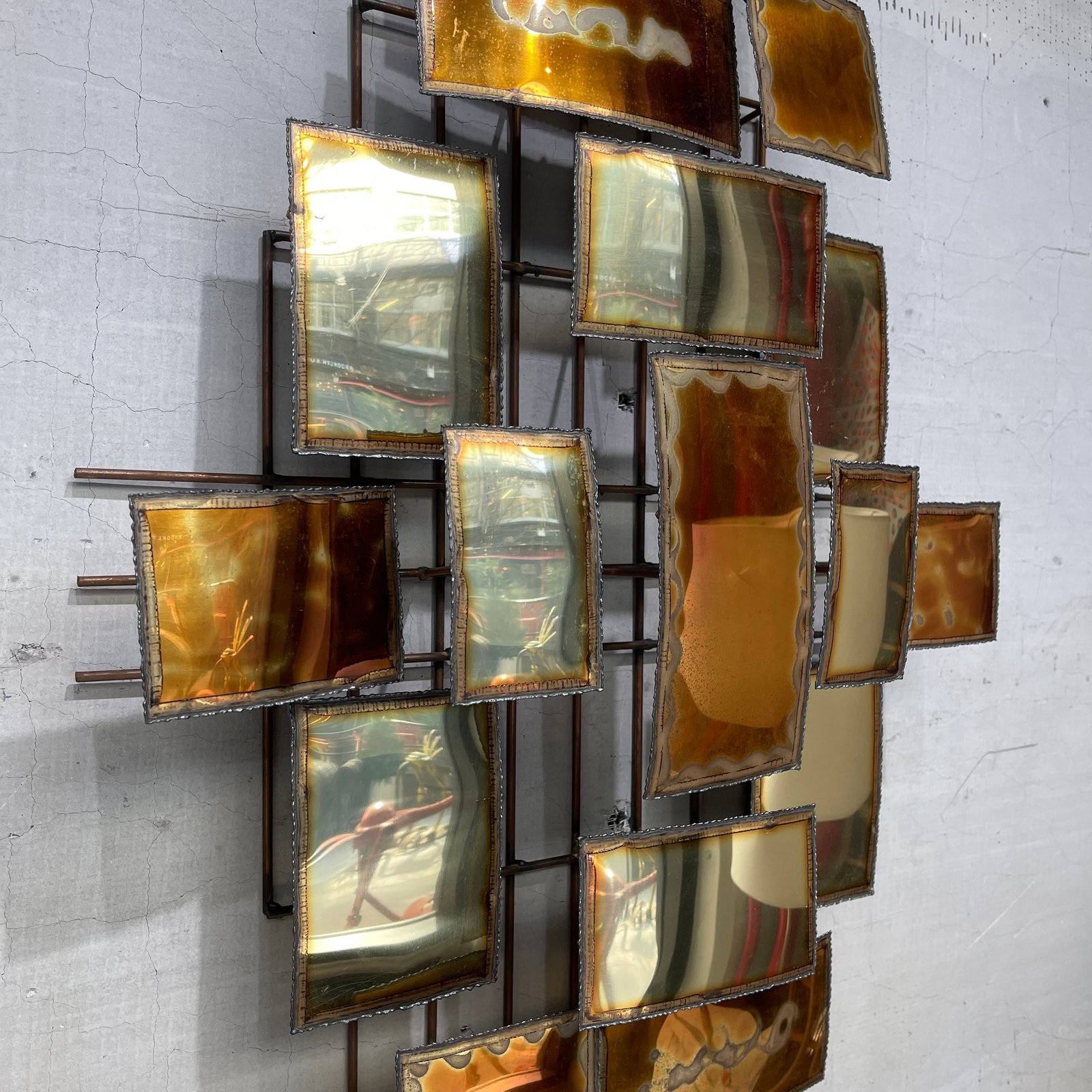 1970s Brutalist Multi-Panel Metal Wall Sculpture in the Style of Mario Jason - 4