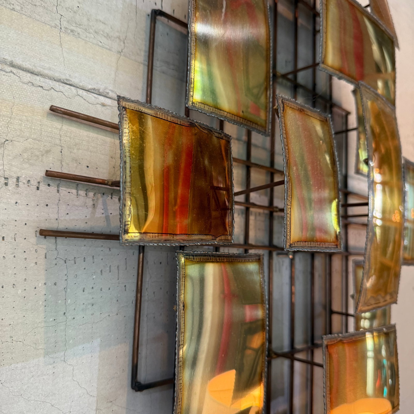 1970s Brutalist Multi-Panel Metal Wall Sculpture in the Style of Mario Jason - 7