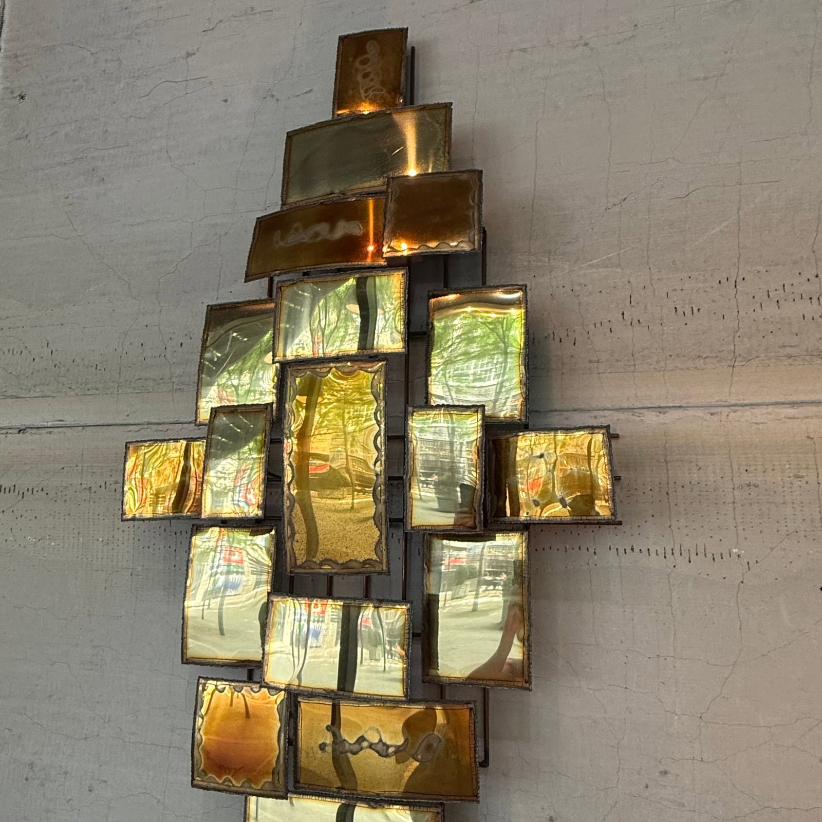 1970s Brutalist Multi-Panel Metal Wall Sculpture in the Style of Mario Jason - 8