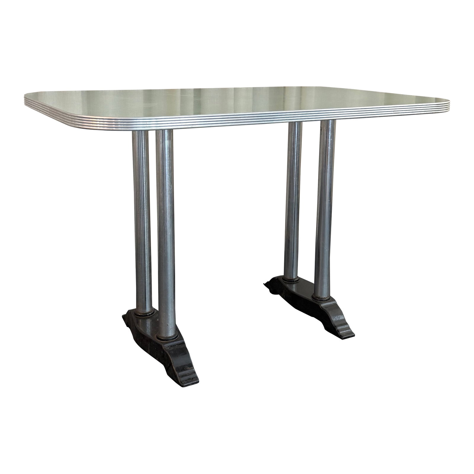 Mid 20th Century Art Deco Revival Sage Green Dinette Pedestal Dining Table (1 of 8)