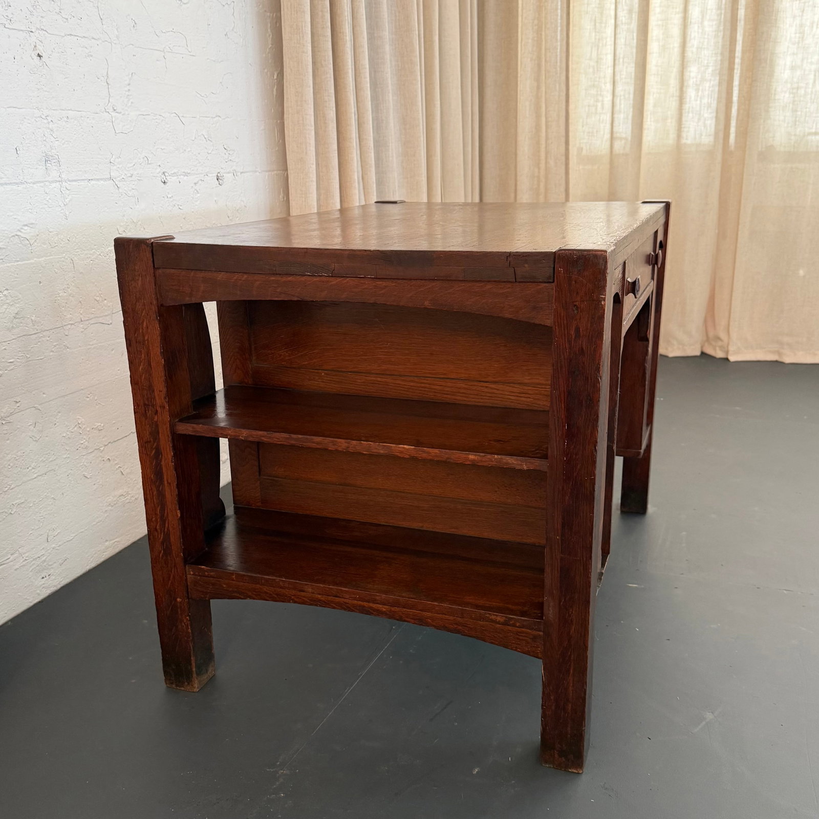 Stickley Brothers Style Arts & Crafts Double-Sided Desk With Bookshelves - 8