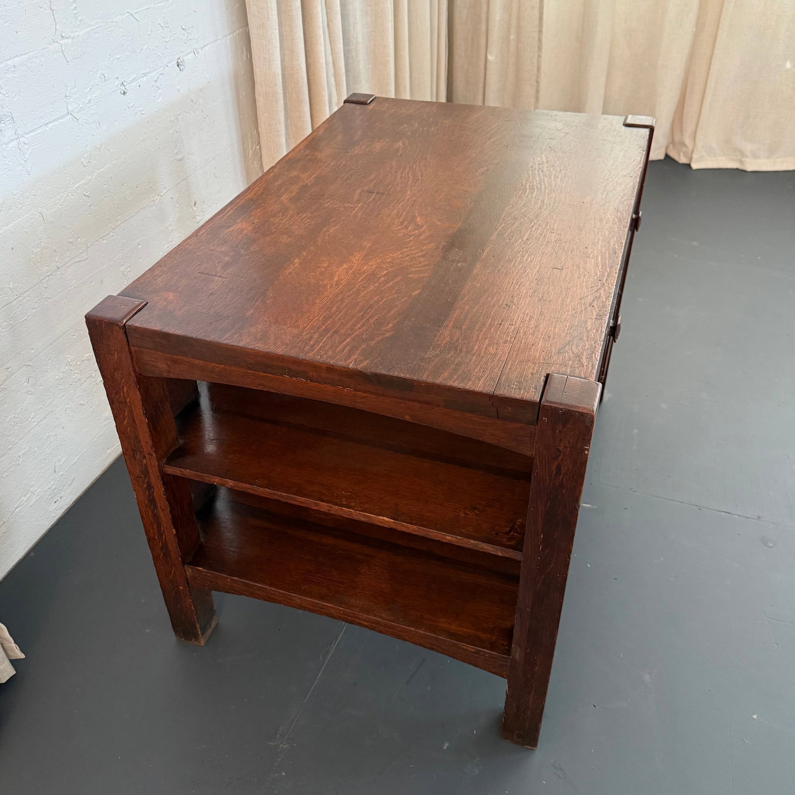 Stickley Brothers Style Arts & Crafts Double-Sided Desk With Bookshelves - 9