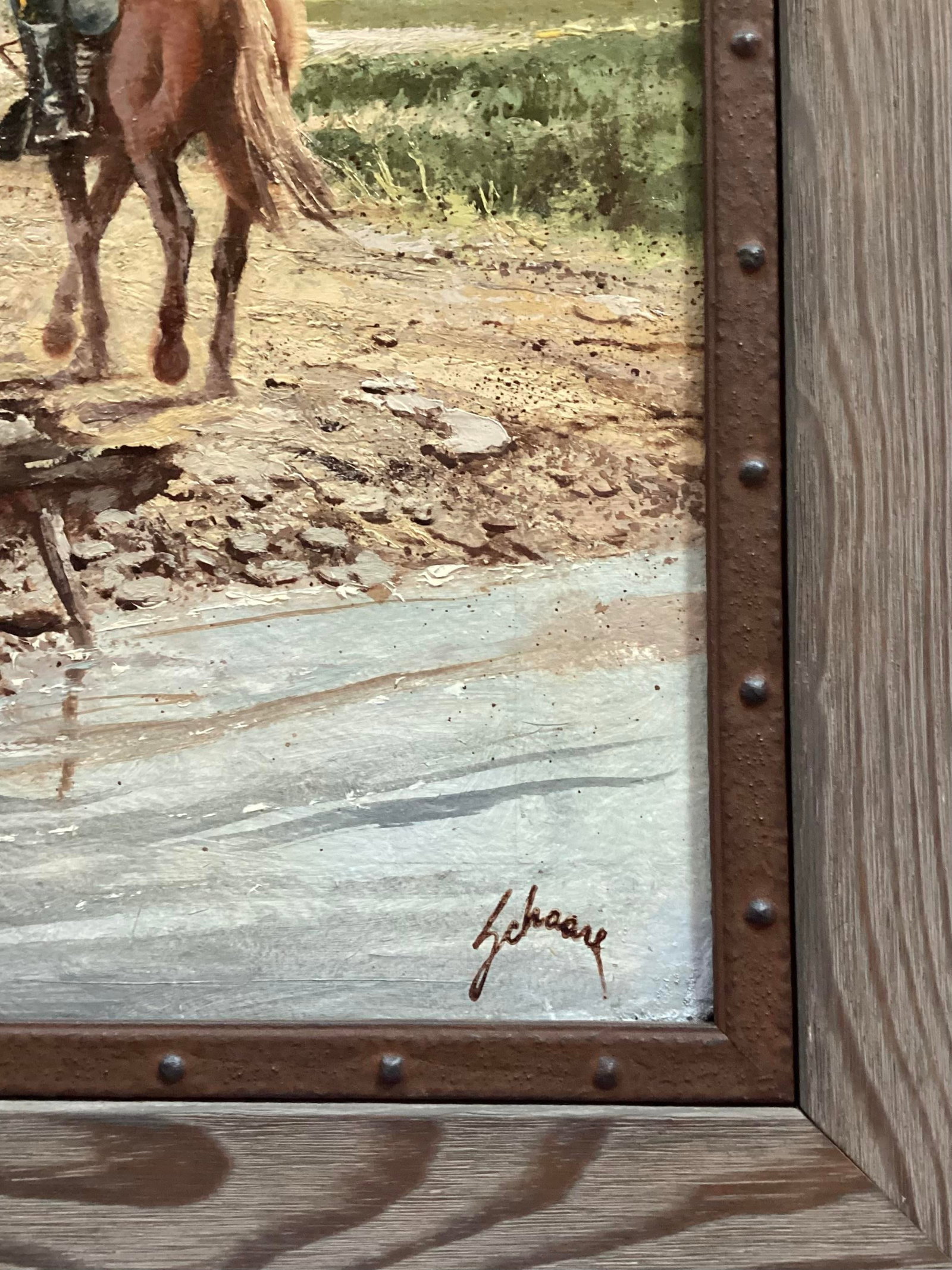 Harry Schaare (1922-2008) "Elkhorn Tavern". Oil on Board. Signed Lower Right. - 5