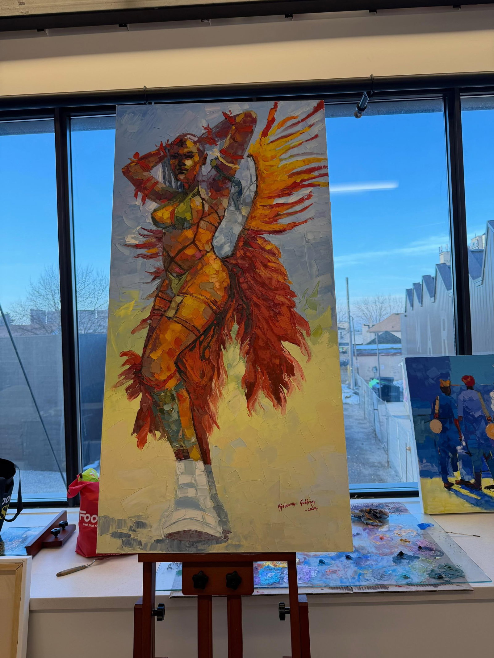 Samba of the Sun, Impasto Oil Painting by Godfrey Afebuame (2026) - 3