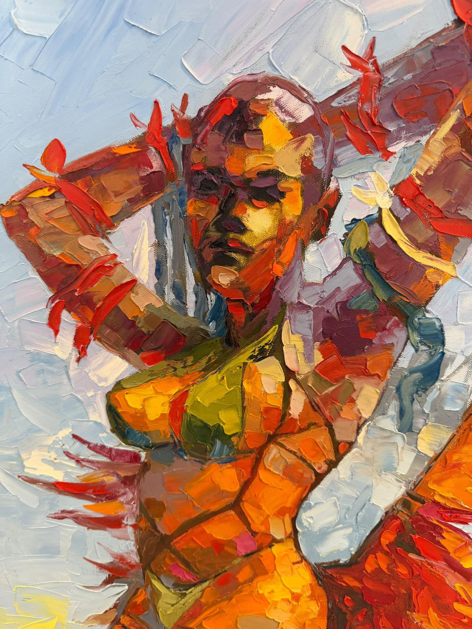 Samba of the Sun, Impasto Oil Painting by Godfrey Afebuame (2026) - 5