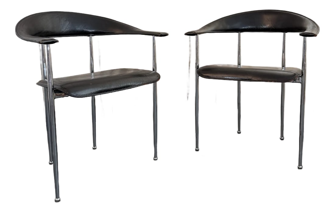 Pair of Italian Postmodern Fasem P40 Chairs by Vegni & Gualtierotti (1 of 9)
