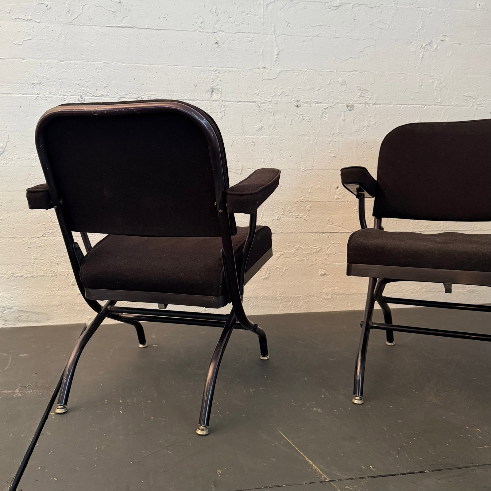 1940s Pair of Art Deco Warren McArthur for Mayfair Industries Folding Armchairs - 5