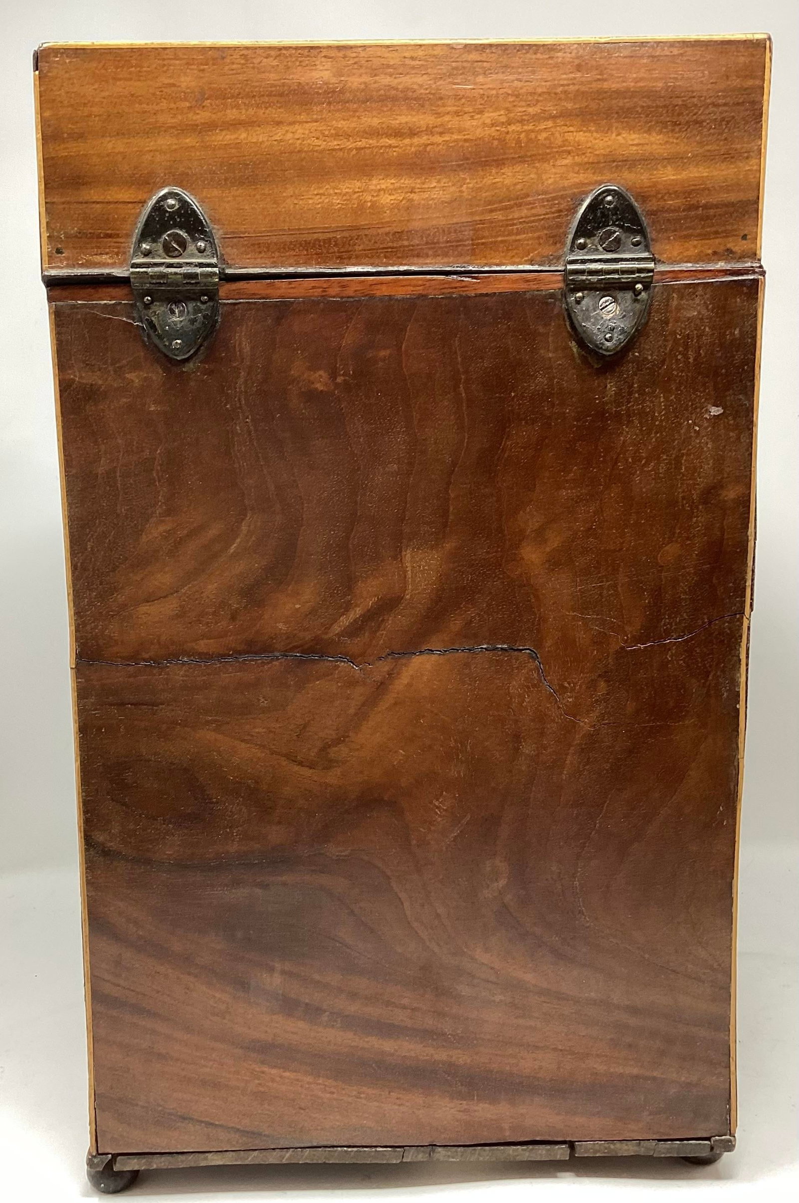 18th C Mahogany Inlaid Knife Box Converted to Stationary Box in 19th C. - 7
