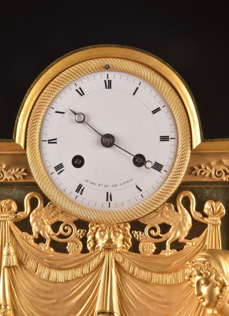 c.1820 Reiche Empire Gilt Ormolu Bronze Clock - 12
