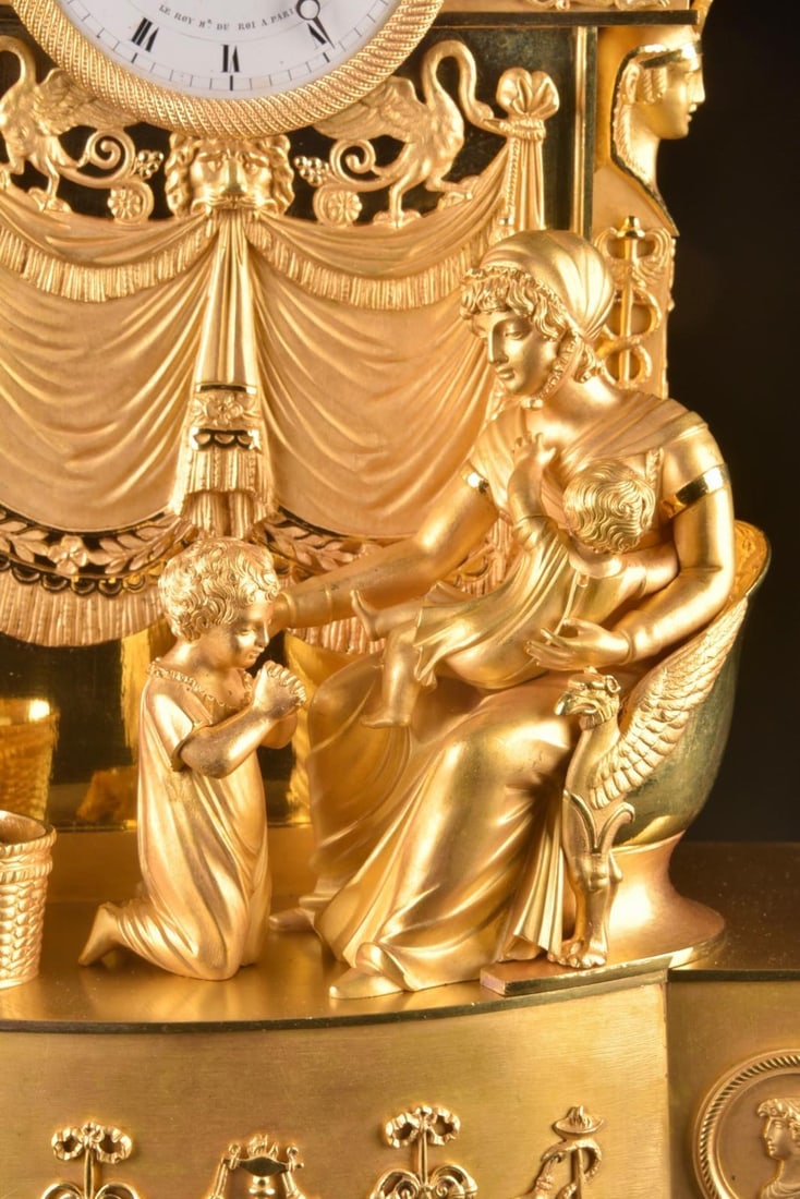 c.1820 Reiche Empire Gilt Ormolu Bronze Clock - 13