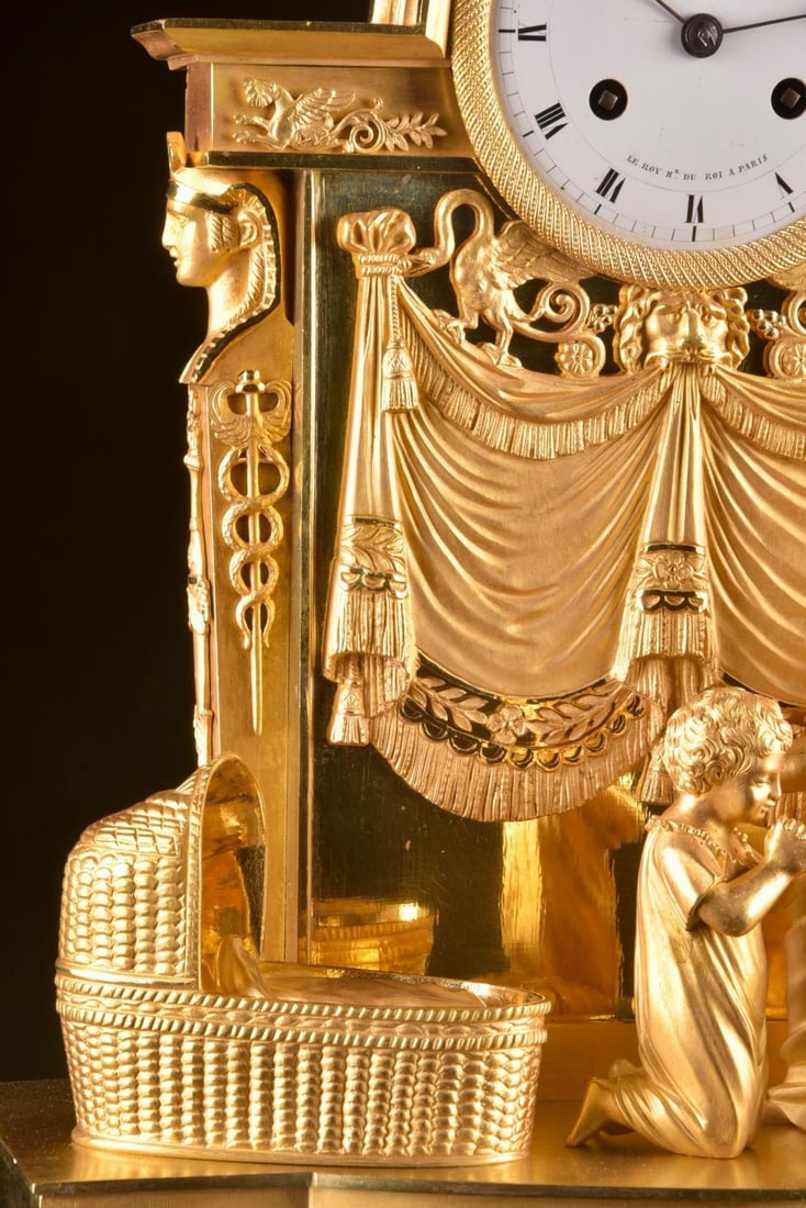 c.1820 Reiche Empire Gilt Ormolu Bronze Clock - 15