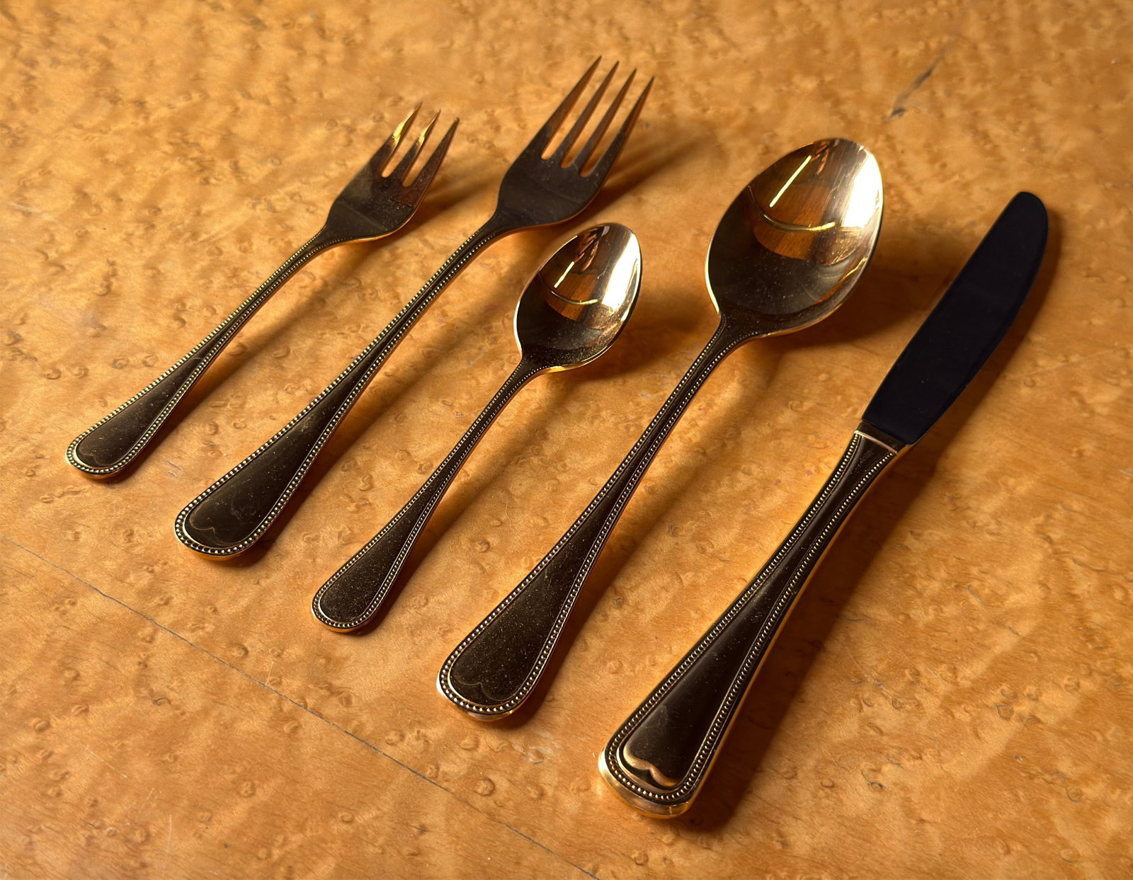 Vintage Bestecke Solingen Gold Plated Flatware - Service for 12 - 4