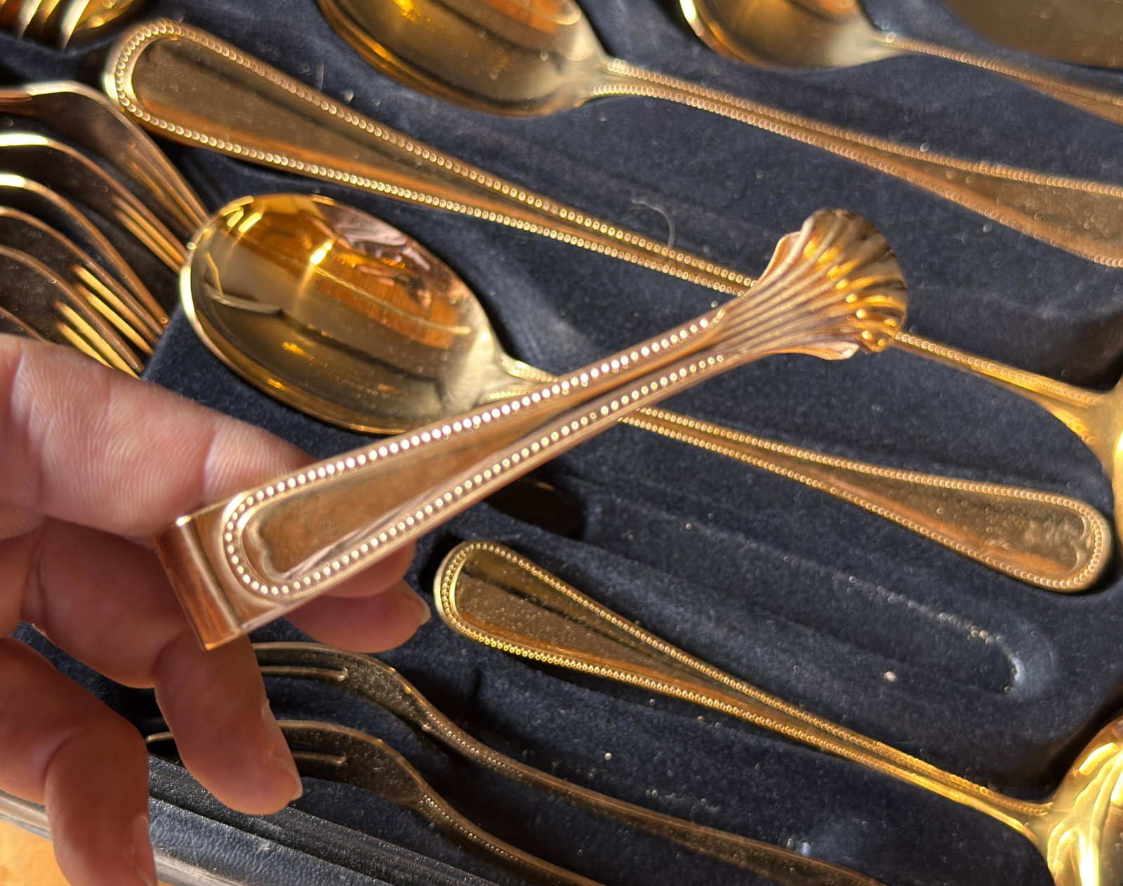 Vintage Bestecke Solingen Gold Plated Flatware - Service for 12 - 8