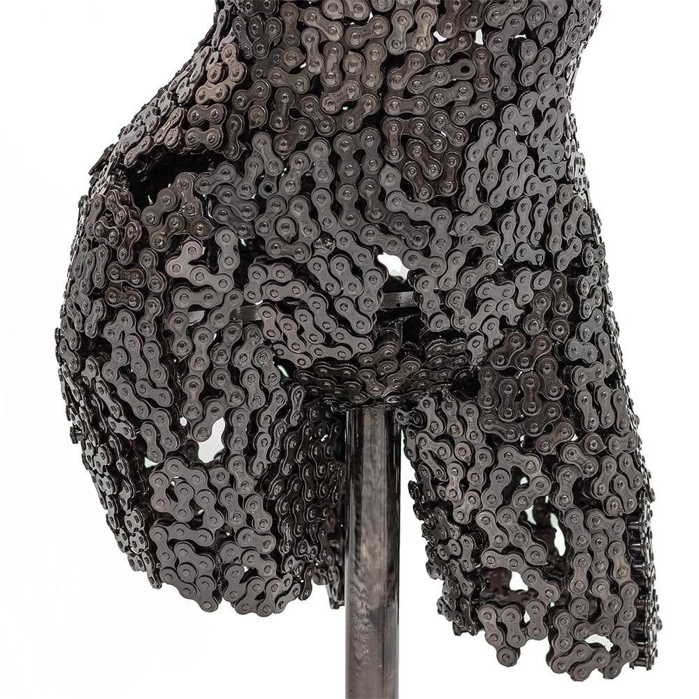 Premium Handcrafted Bicycle Chain Torso Sculpture | 38" | One of a Kind - 5