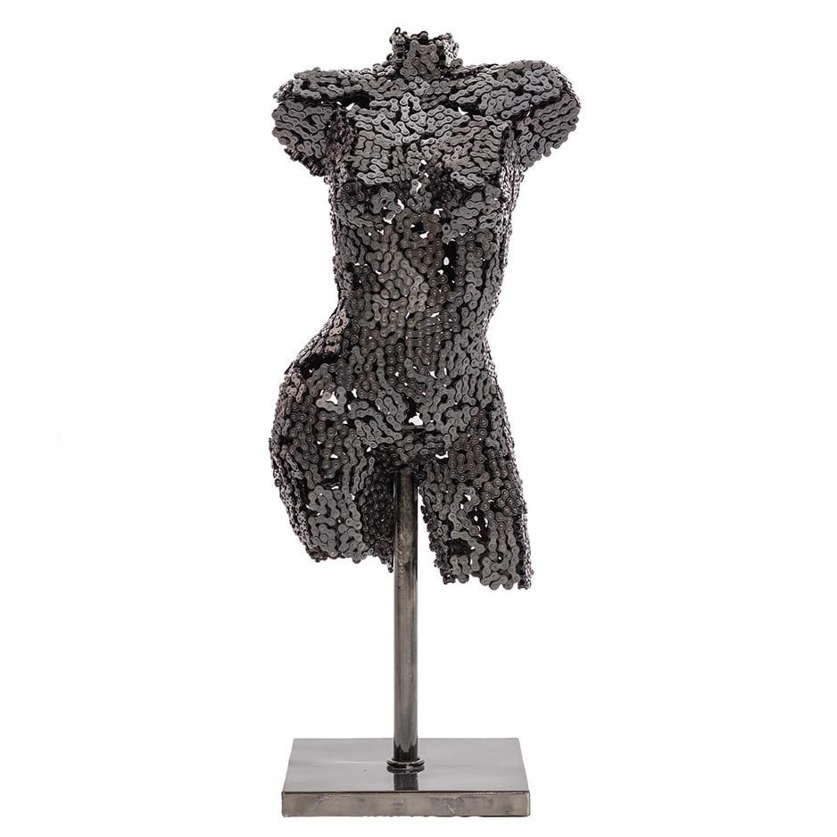 Premium Handcrafted Bicycle Chain Torso Sculpture | 38" | One of a Kind - 6