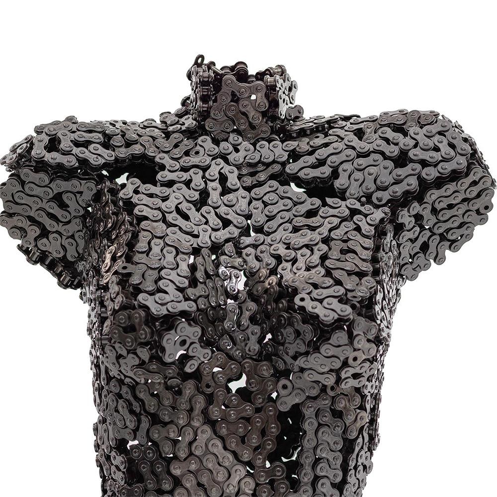 Premium Handcrafted Bicycle Chain Torso Sculpture | 38" | One of a Kind - 8