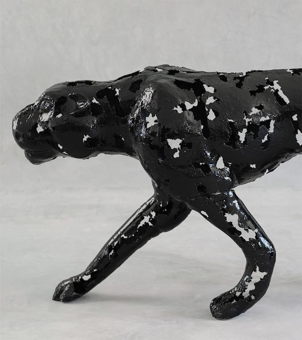 New Handcrafted Aluminum Panther Sculpture | 65" X 29" | One of a Kind - 5