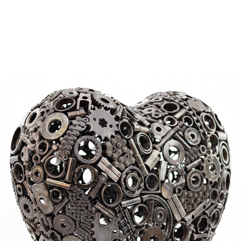 Premium Handcrafted Recycled Metal Heart Sculpture | 22" X 18" |. One of a Kind - 10