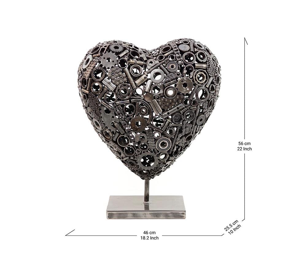Premium Handcrafted Recycled Metal Heart Sculpture | 22" X 18" |. One of a Kind - 2