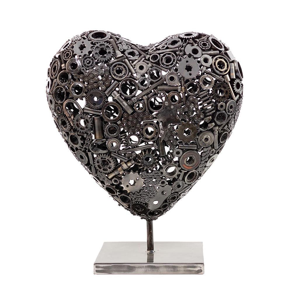 Premium Handcrafted Recycled Metal Heart Sculpture | 22" X 18" |. One of a Kind - 3