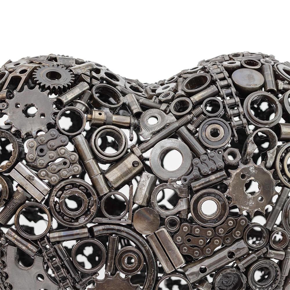 Premium Handcrafted Recycled Metal Heart Sculpture | 22" X 18" |. One of a Kind - 4