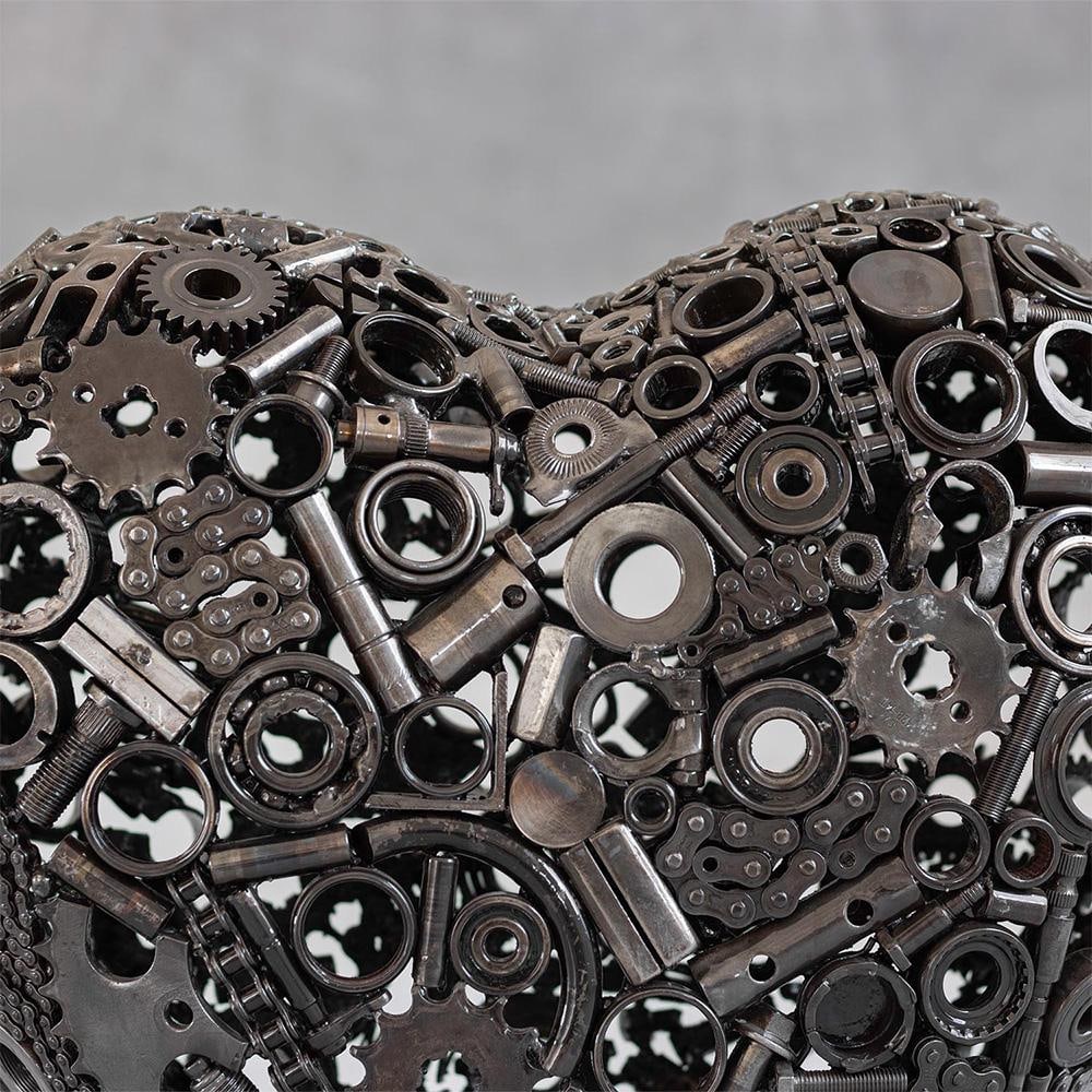Premium Handcrafted Recycled Metal Heart Sculpture | 22" X 18" |. One of a Kind - 7