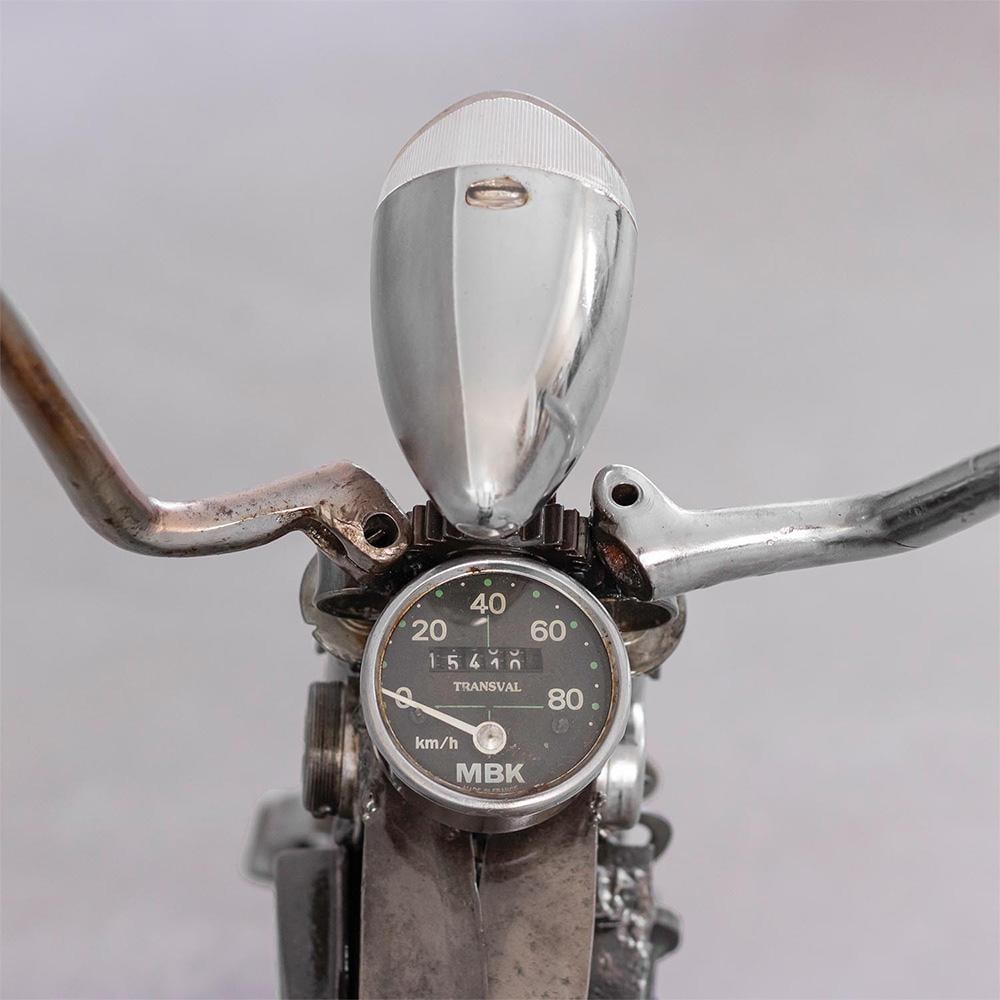 New Handcrafted Recycled Metal Motorbike Sculpture | 37" X 23" | One of a Kind - 10