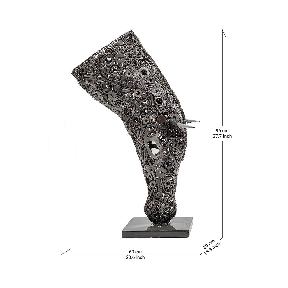 Premium Handcrafted Recycled Metal Horse Head Sculpture | 37" | One of a Kind - 2