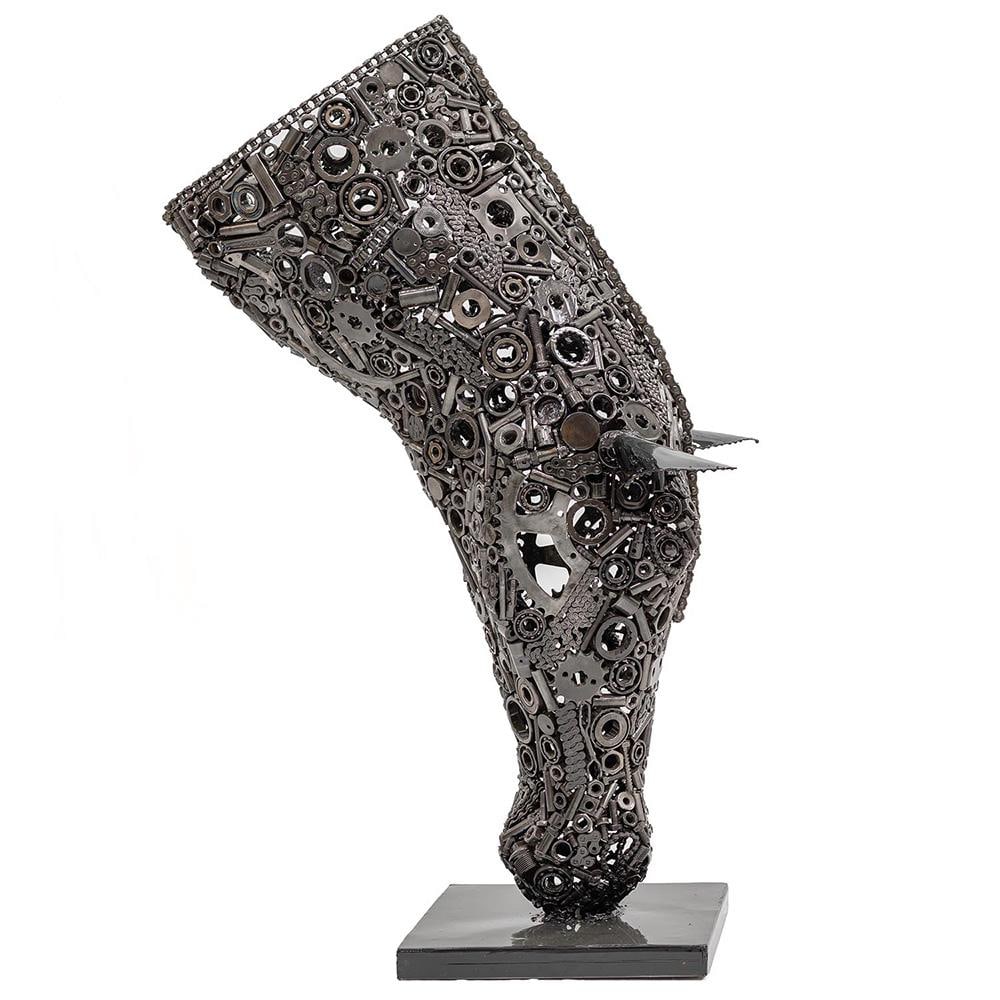 Premium Handcrafted Recycled Metal Horse Head Sculpture | 37" | One of a Kind - 7
