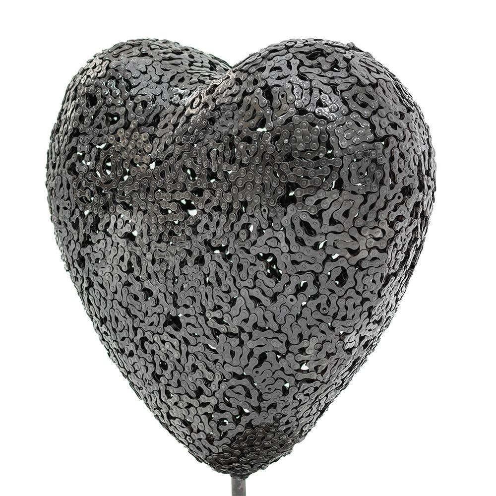 New Handcrafted Bicycle Chain Heart Sculpture | 22" X 18" | One of a Kind - 2