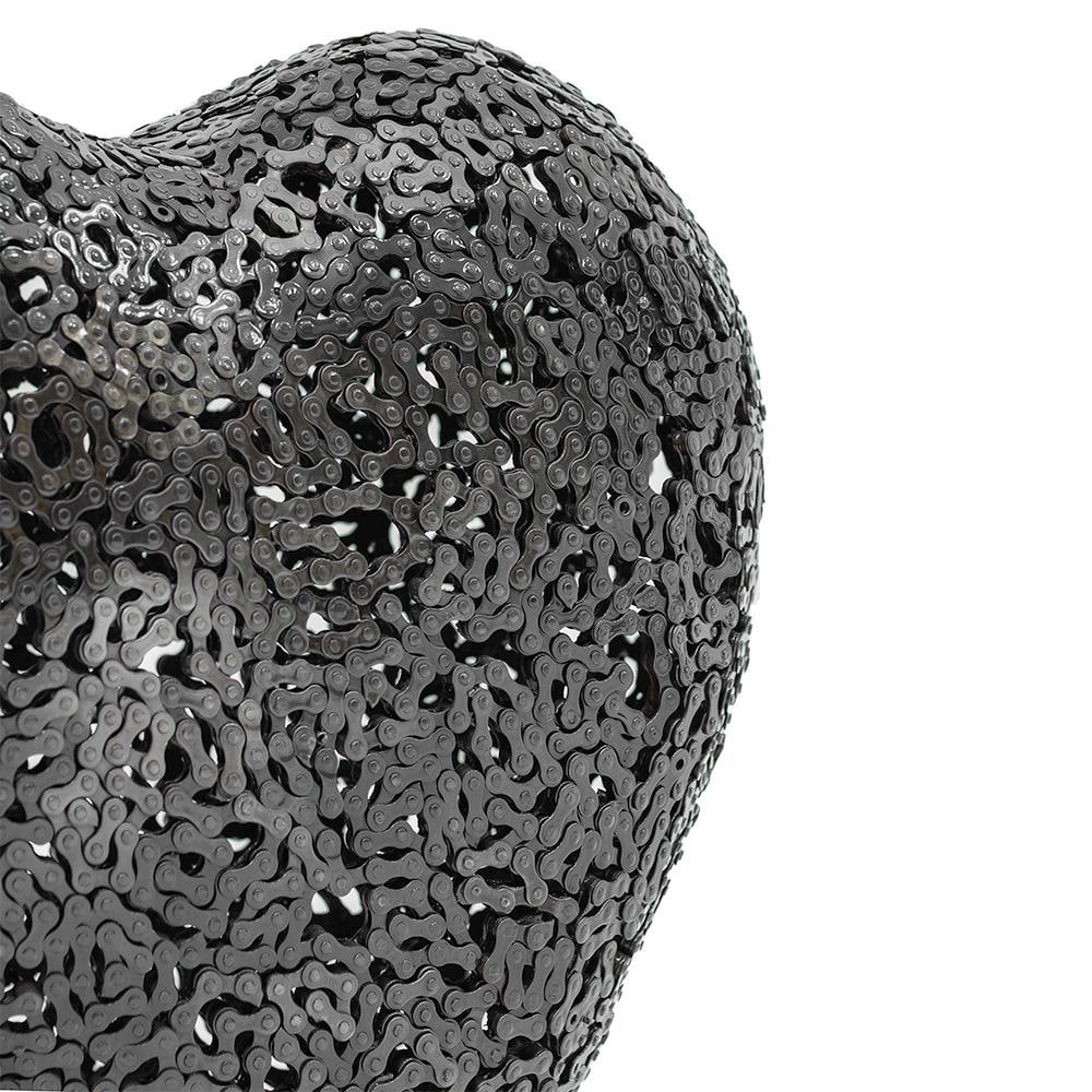 New Handcrafted Bicycle Chain Heart Sculpture | 22" X 18" | One of a Kind - 3