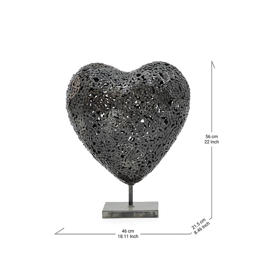 New Handcrafted Bicycle Chain Heart Sculpture | 22" X 18" | One of a Kind - 4