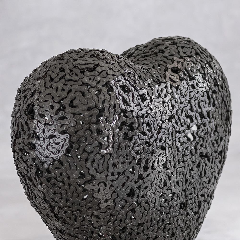 New Handcrafted Bicycle Chain Heart Sculpture | 22" X 18" | One of a Kind - 5