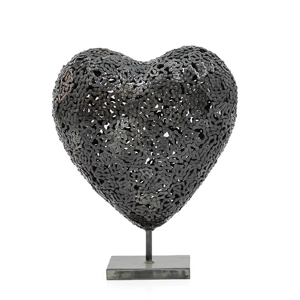 New Handcrafted Bicycle Chain Heart Sculpture | 22" X 18" | One of a Kind - 7