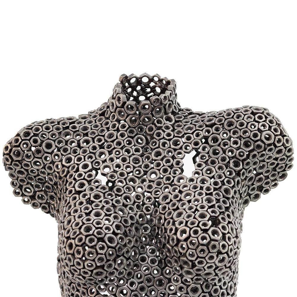 Premium Handcrafted Metal Nut Female Torso Sculpture | 39" | One of a Kind - 5
