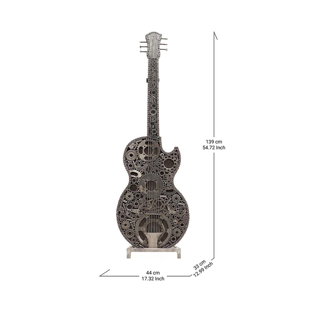 Premium Handcrafted Recycled Metal Guitar Sculpture | 54" | One of a Kind - 2