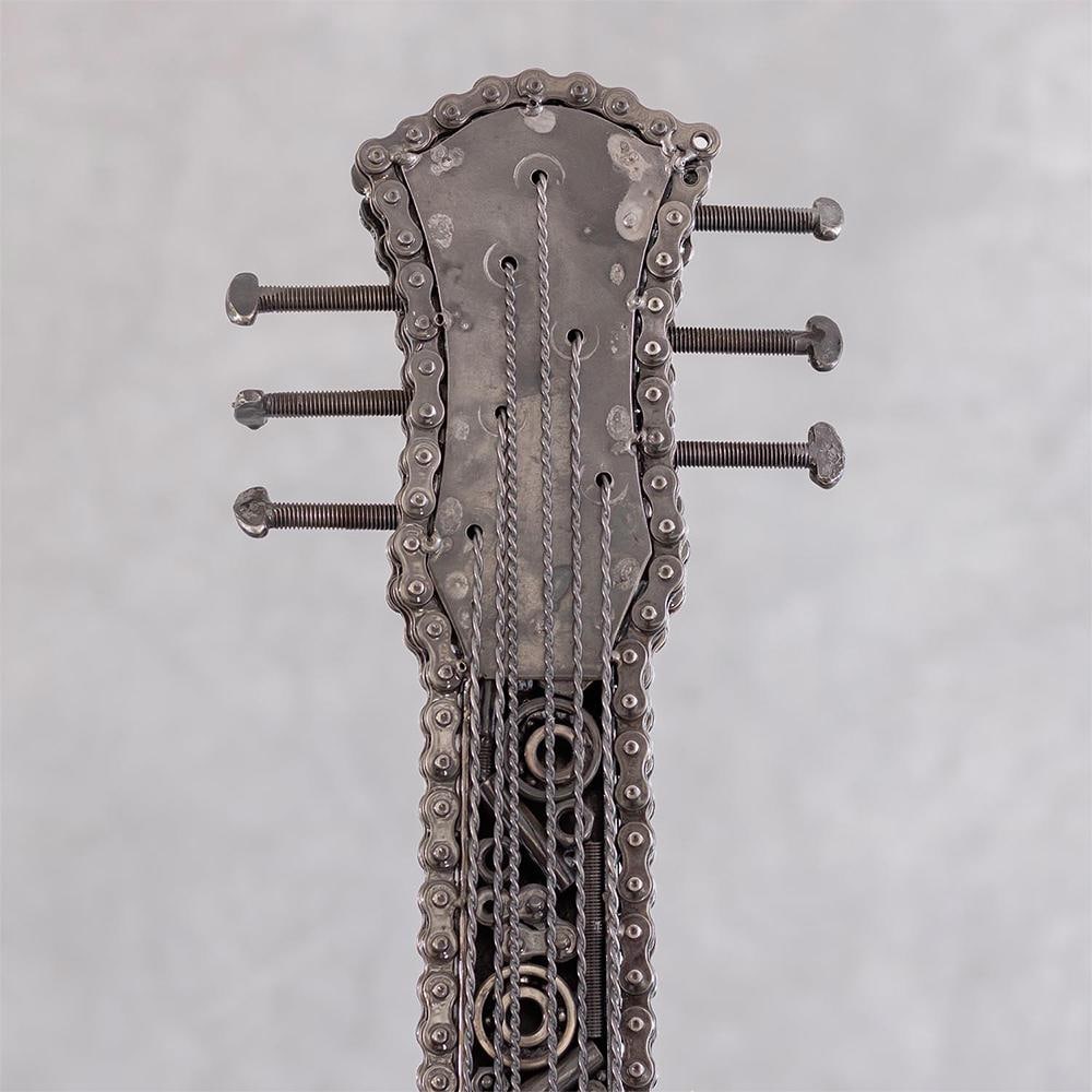 Premium Handcrafted Recycled Metal Guitar Sculpture | 54" | One of a Kind - 3